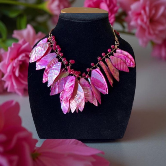 Hand crafted different shades with semi precious beads wire necklace  OOAK NWT - Picture 6 of 12